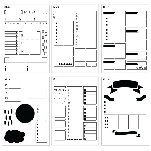 Portable Planner Stencils (16 Stencils) - Journal Stencils for Habit  Trackers, Calendars, Template Layouts – Sunny Streak